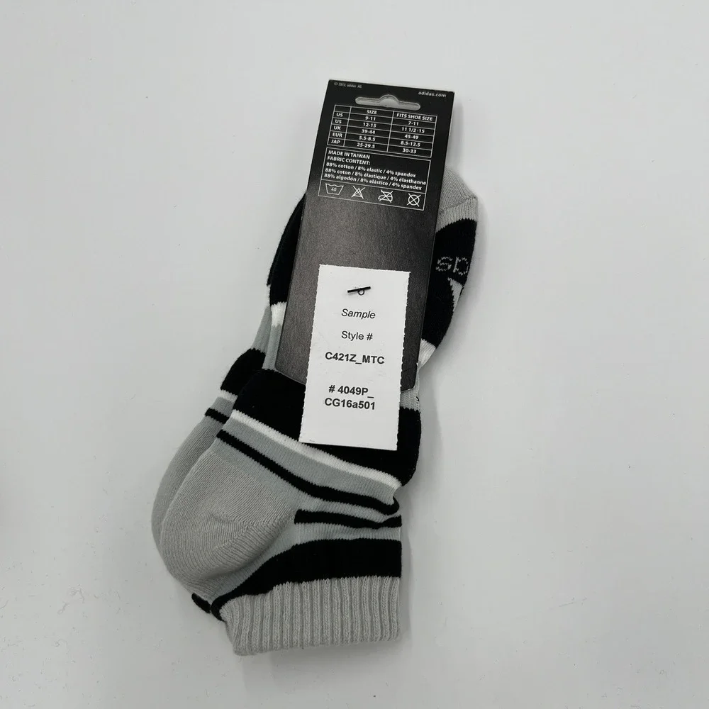 Adidas NHL LA Kings Men's Ankle Socks 3 Pairs Gray Black Size L 9-11 New